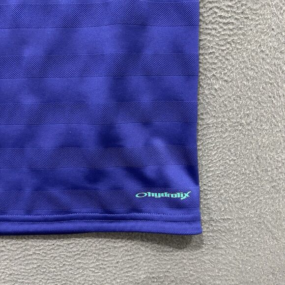 Oakley Shirt Mens Large Blue Green Center Logo Golf Polo Performance Hydrolix - Picture 8 of 12